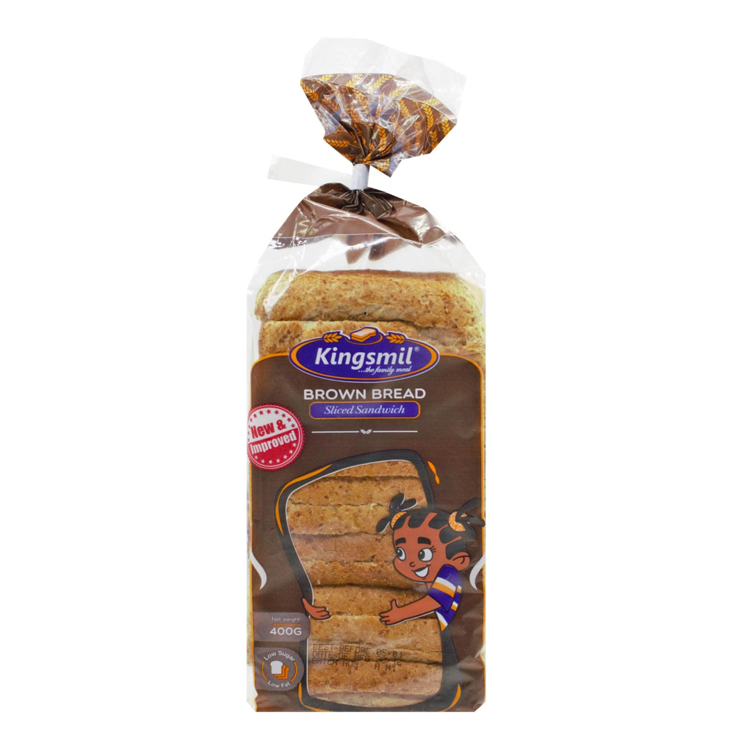 KINGSMIL SLICED KUBWA BROWN BREAD 400G